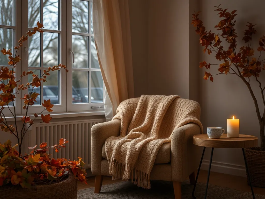 Autumn leaves and warm light